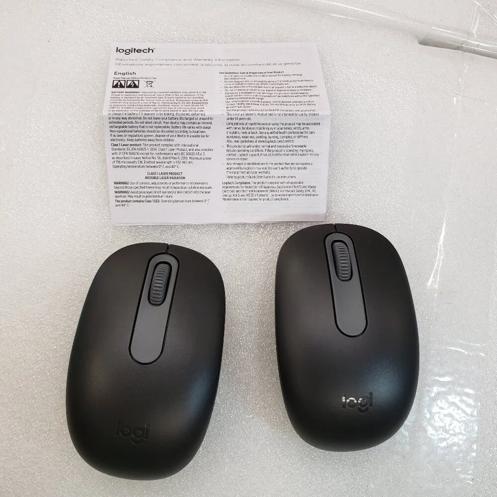 2 pack - Logitech M196 Bluetooth Wireless Mouse. Bluetooth Only. Black